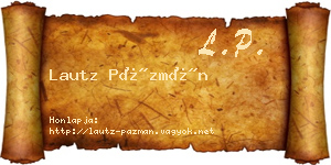 Lautz Pázmán névjegykártya